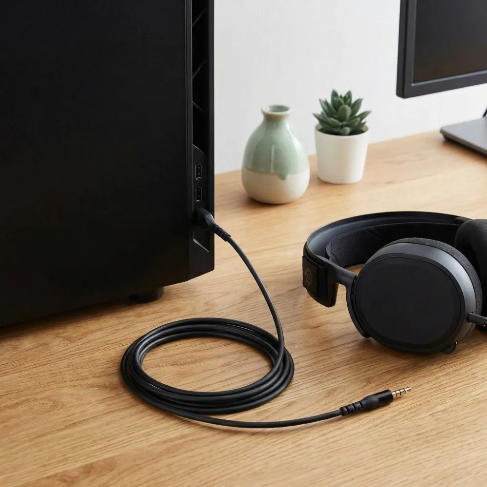 

Black Headphone Sound Cable 1.5m/4.9ft Length Headphones Cord for SteelSeries Arctis 3 Arctis 5 Arctis 7 Arctis Pro Arctis Prime