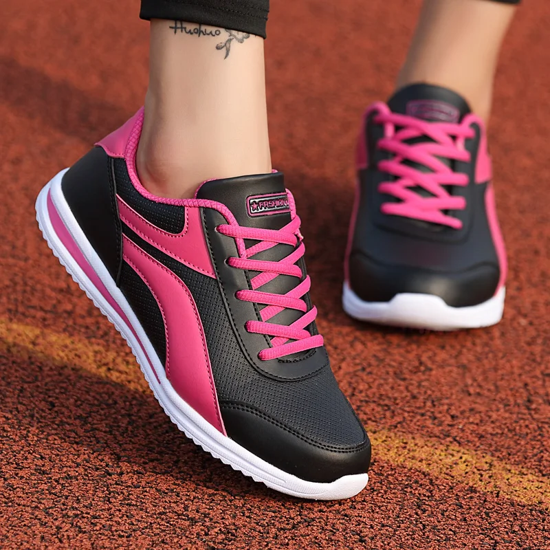Womens  Running Shoes PU Outdoor Jogging Walks Sports Shoe for Women Light Casual Gym Sneakers Zapatos Para Correr