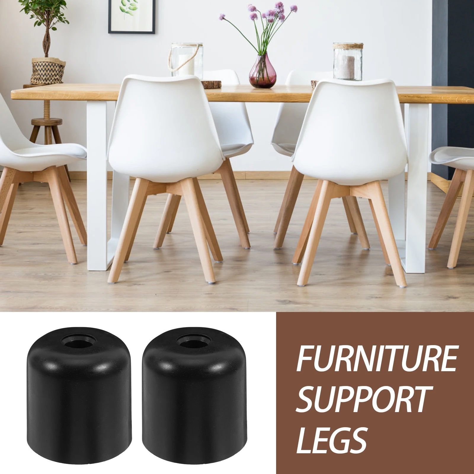 4pcs Furniture Legs 5cm Black Plastic Sofa Table Cabinet Replacement Legs for DIY Projects Stable Support Modern Design New