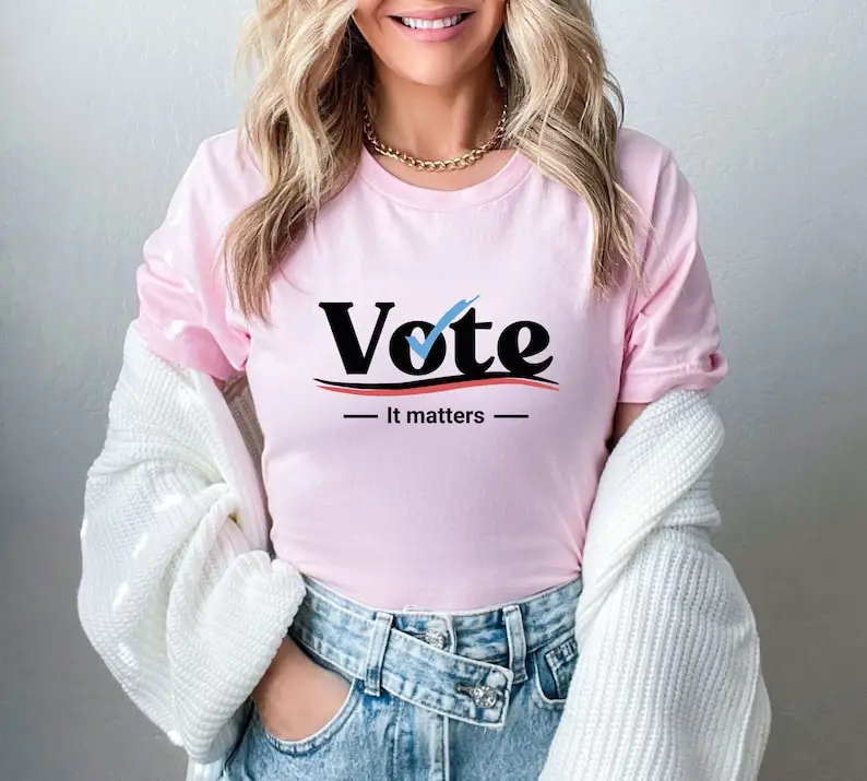 Vote It Matters Shirt Voter Shirt Politics Register To Vote Short Sleeve Top Tees 100% Cotton Streetwear Harajuku goth y2k