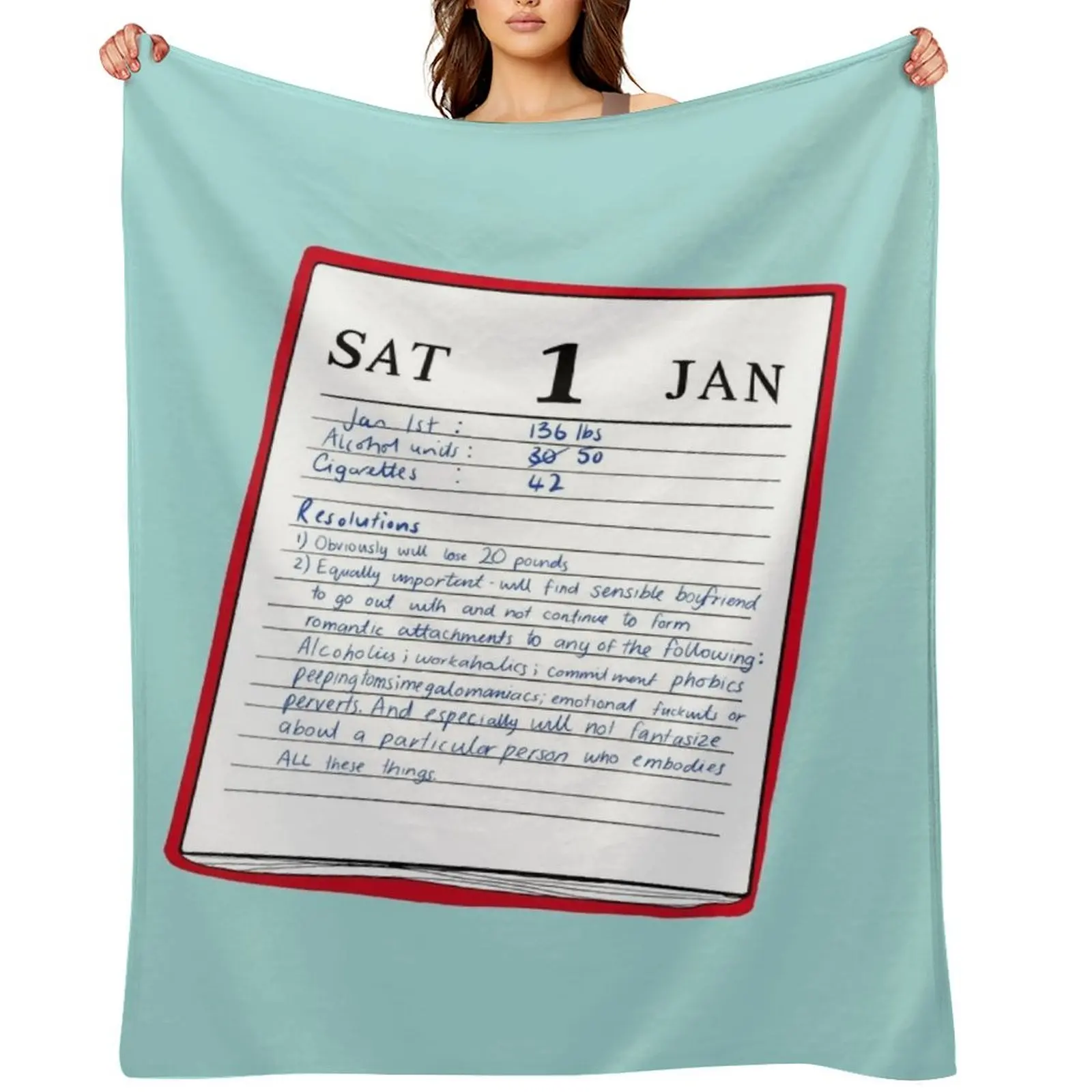 

Bridget Jones' New Year Resolutions Throw Blanket warm for winter Luxury Brand Bed Fashionable Cute Plaid Blankets