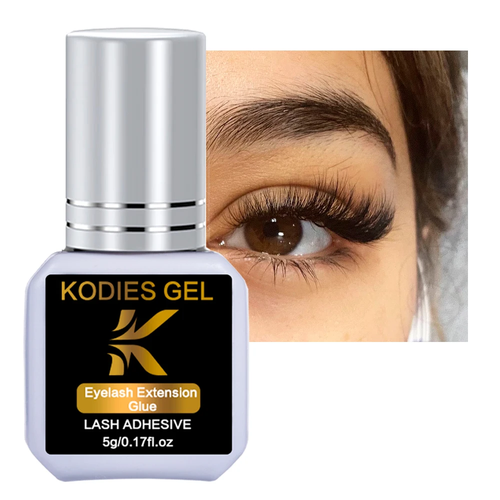 KODIES GEL Super mocny klej do rzęs 5g Profesjonalny wodoodporny klej do rzęs do przedłużania sztucznych rzęs Beauty