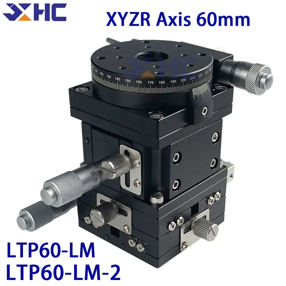 

XYZR Axis 60×60mm LTP60-LM LTP60-LM-2 sliding table V-shaped 4-axis fine-tuning platform manual linear platform adjustable