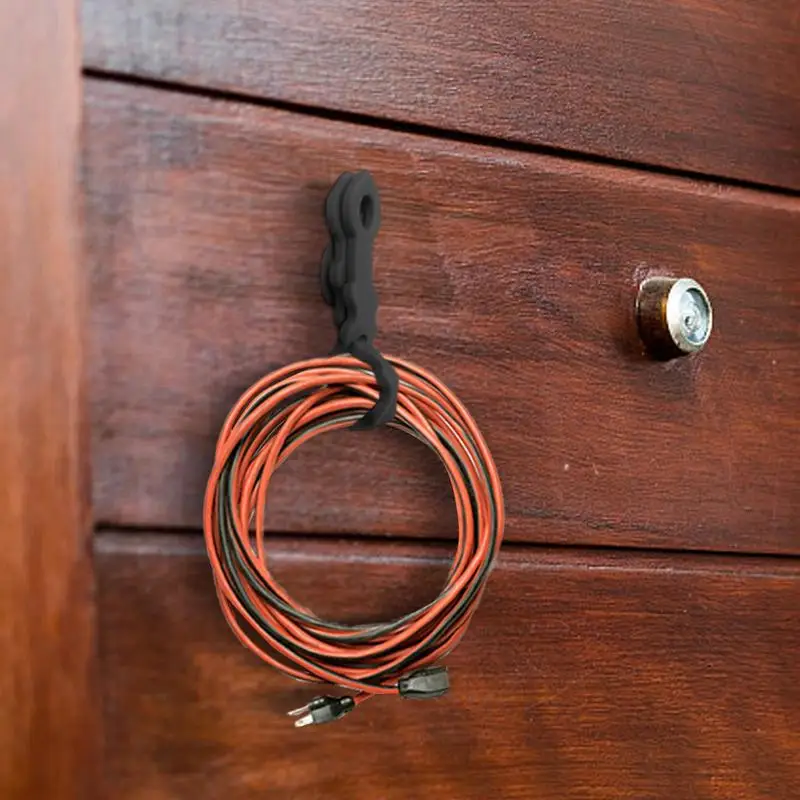 Charging Cable Organizer 5pcs Soft Silicone Cord Ties Reusable Cable Organizer With Suction Cup Multipurpose Cord Organizer For