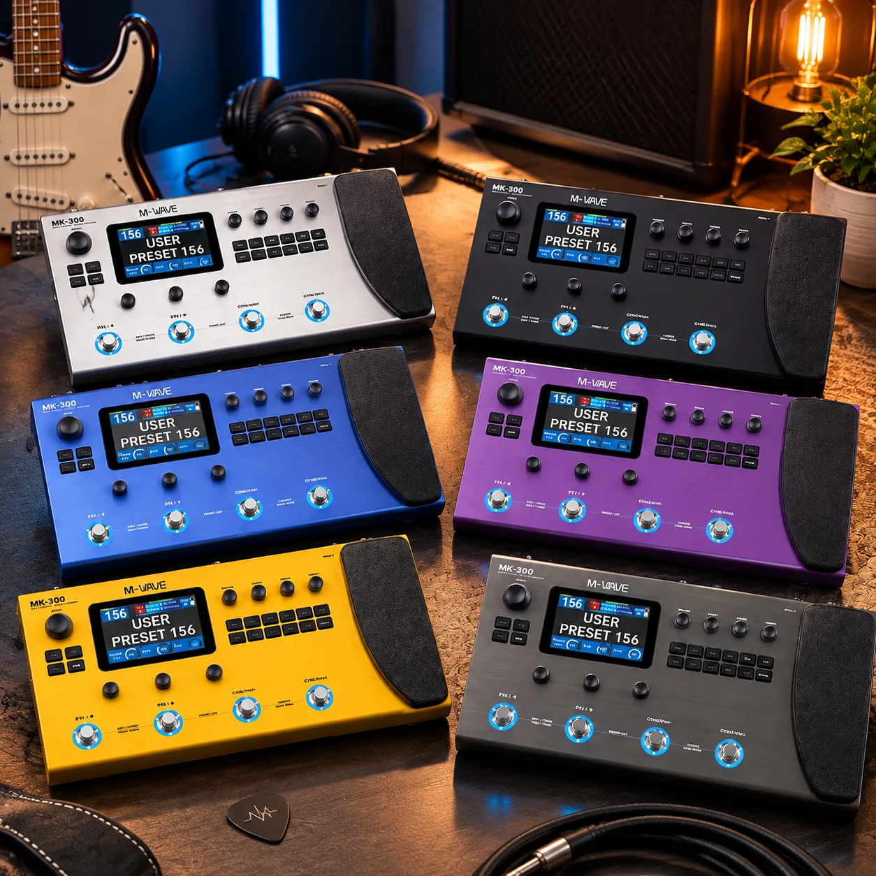 M VAVE MK 300 Guitar Bass Multi Effects Processor With Drum Machine Volume Pedal For Music Performance
