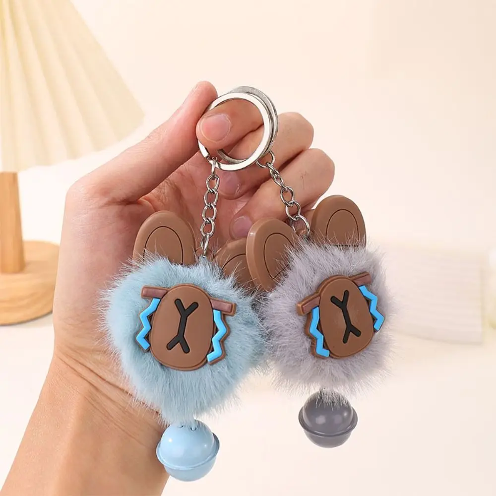 Jewelry Accessories Rabbit Fur Capybara Fur Keychain Dog Hairy Bunny Key Ring Sweet Alloy Ring Fluffy Capybara Pendant Bag Charm