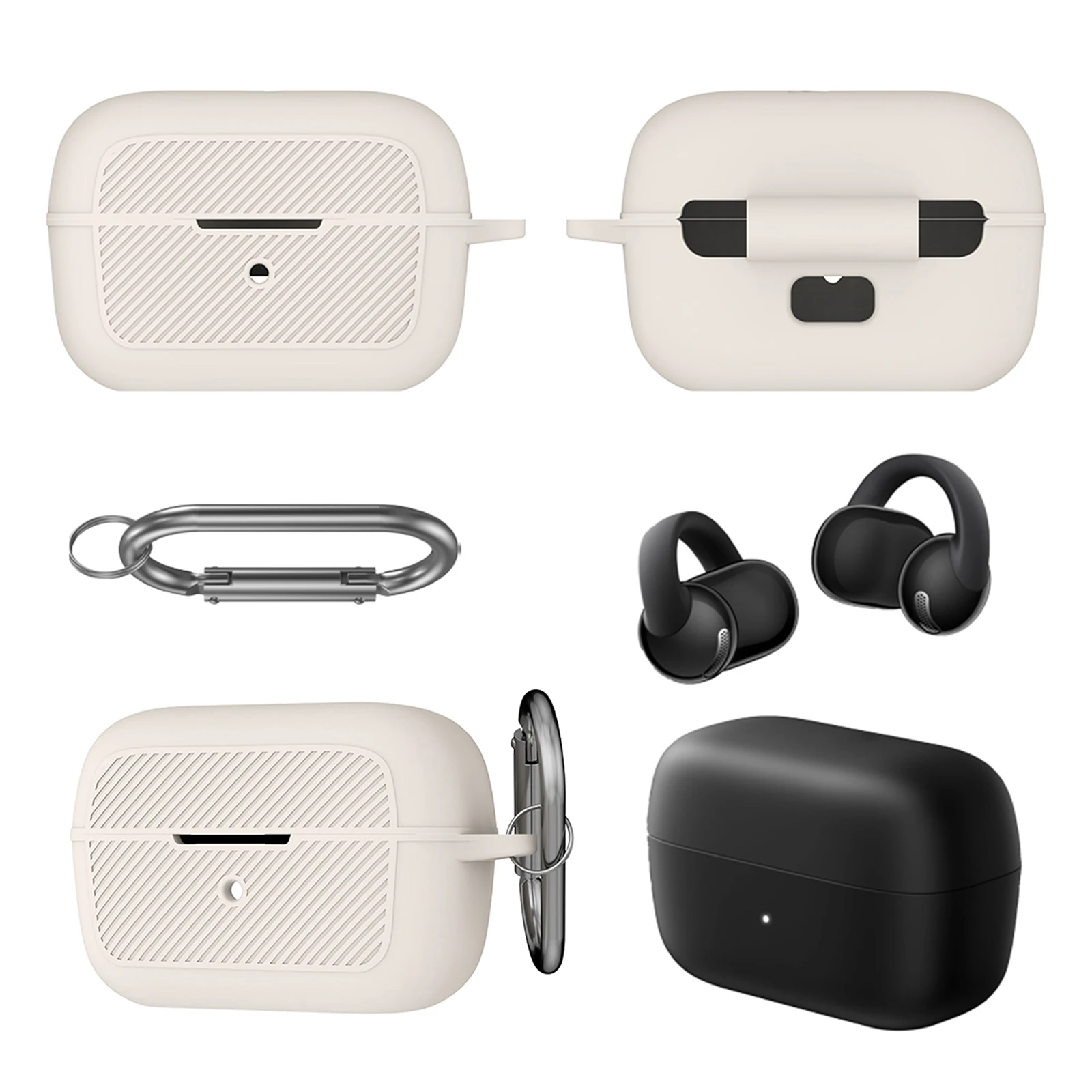 Schutzhülle, weich, flexibel, kratzfest, kabellose Ohrhörer, Schutzhülle mit Karabiner für Anker für Soundcore C50i