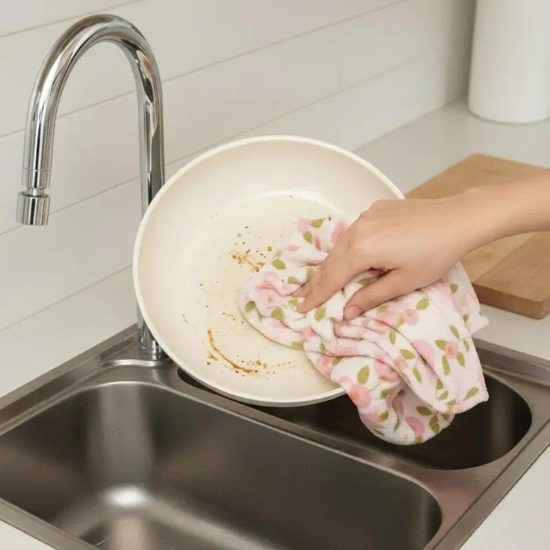 10Pack Kitchen Dish Cloth -Non-Stick Oil Highly Absorbent Dishcloth Fast Drying Reusable Cleaning Towels & Scrub Rags for Dishes
