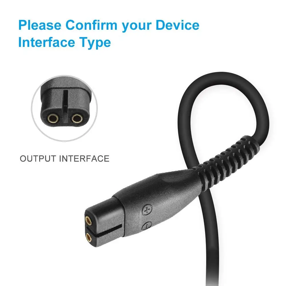US EU Plug A00390 Charger Power Cord Adaptor For Philips Norelco OneBlade QP2520 QP2521 QP2523 QP2510 QP2511 Shaver