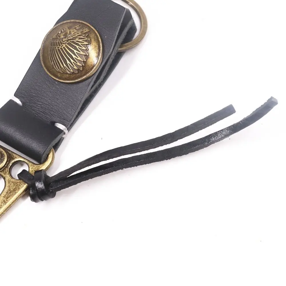 Leather Pendant Handmade Genuine Leather Keychain Cowhide Vintage Retro Key Holder Classic Waist Hanging Car Keychian Male