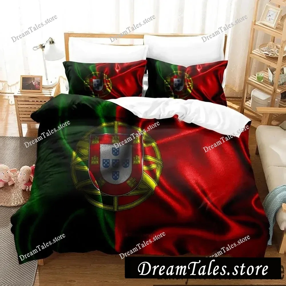 

3D Print Portugal Flag Bedding Set Boys Girls Twin Queen King Size Duvet Cover Pillowcase Bed Boys Adult Home Textileextile741