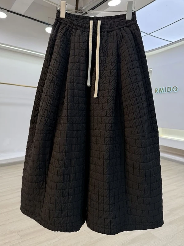 

Large Size Bla Diamond Pattern Wide Leg Pants Men's Casual Trousers Dstring Elastic Waist Cotton Autumn Winter Long Pants