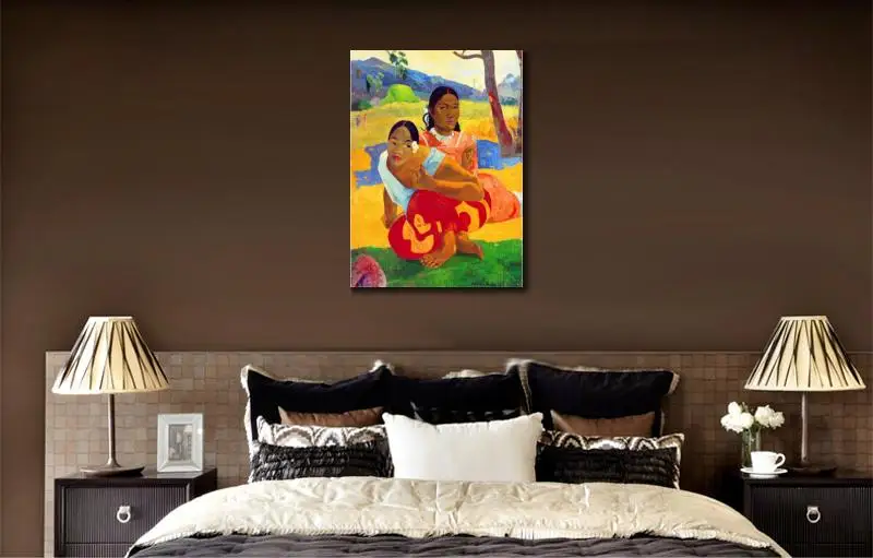 Figure Canvas Art When are You Getting Married Paul Gauguin Painting hand painted Modern Women Artwork Home Decoration