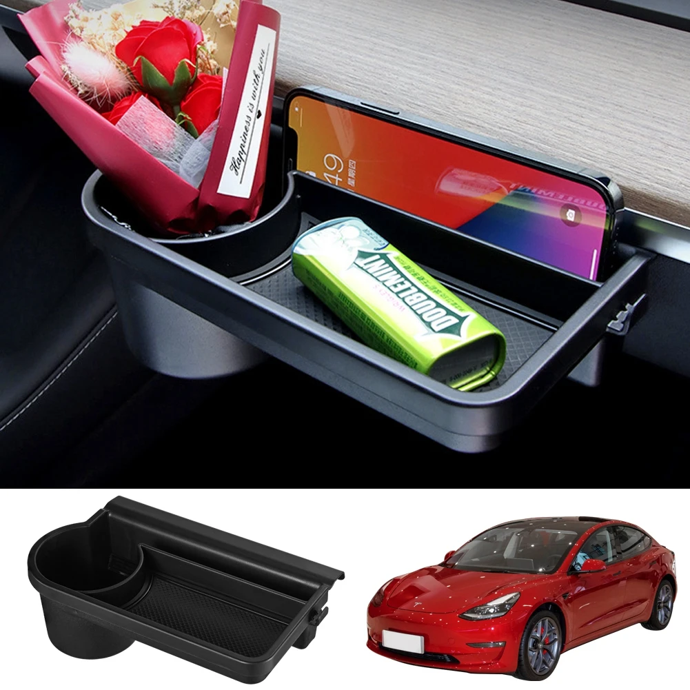 Fit for Tesla Model 3 /Model Y Co-pilot glove box storage box Case Organizer Tray Storage Box ABS 1pcs