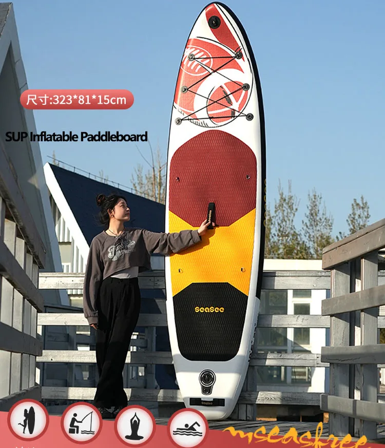 

NEW SUP 323*81*15cm Inflatable Surfboard Travel Yoga Standing Pulp Board LUYA Surf Water Sport Board Boat Dinghy Raft