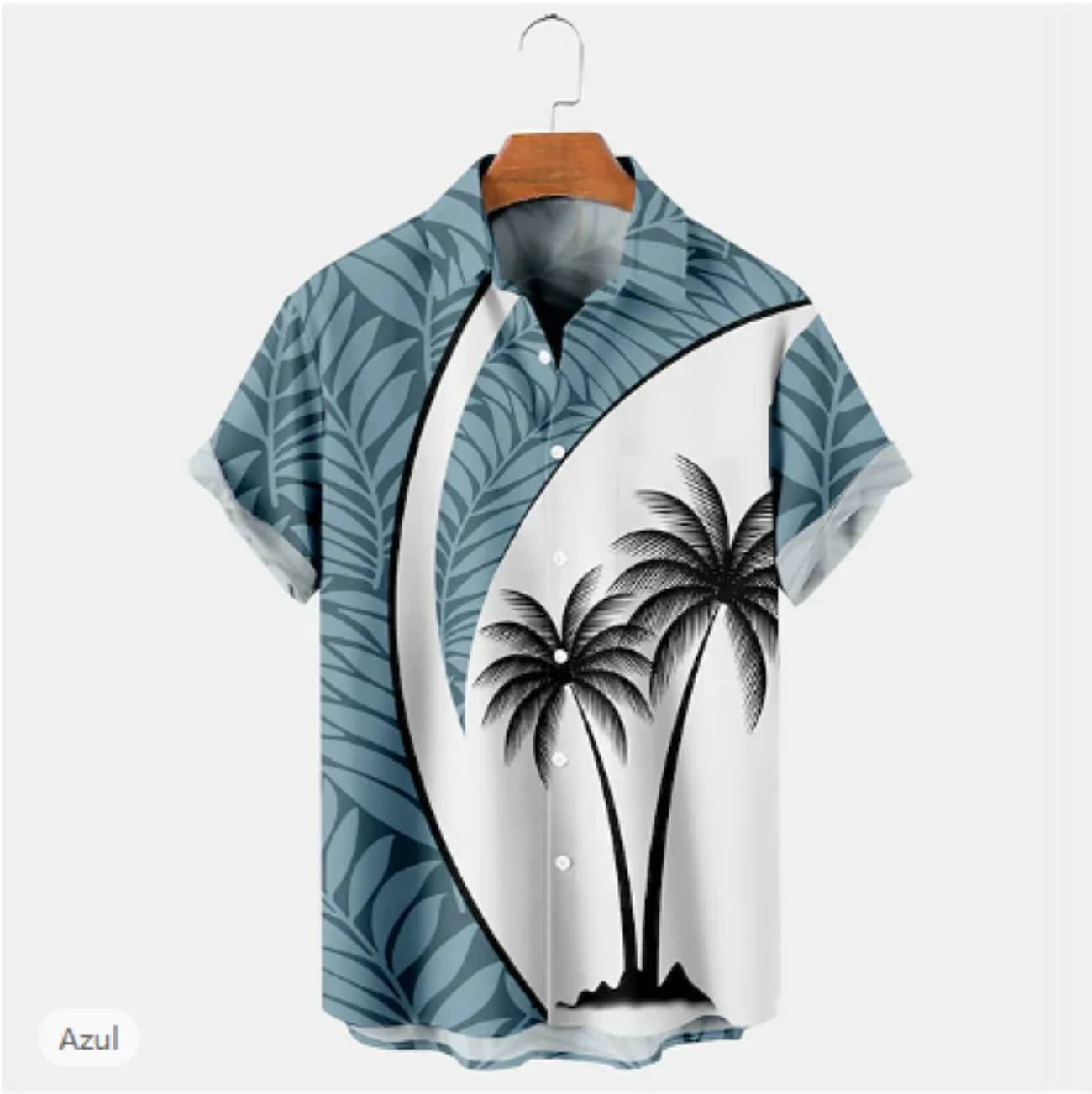 

Men's Coconut Tree Stitching Tropical Plant Shirt Summer Hawaiian Shirt Summer Hawaiian Shirt Button Shirt Short Sleeve