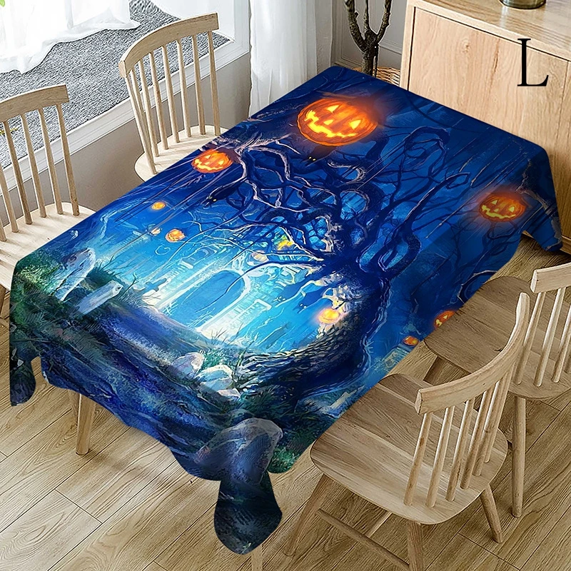 Creative New Christmas Tablecloth Printed Rectangle Anti-Fouling Anti-Coffee Polyester Fabric Table Cover for Festive Party