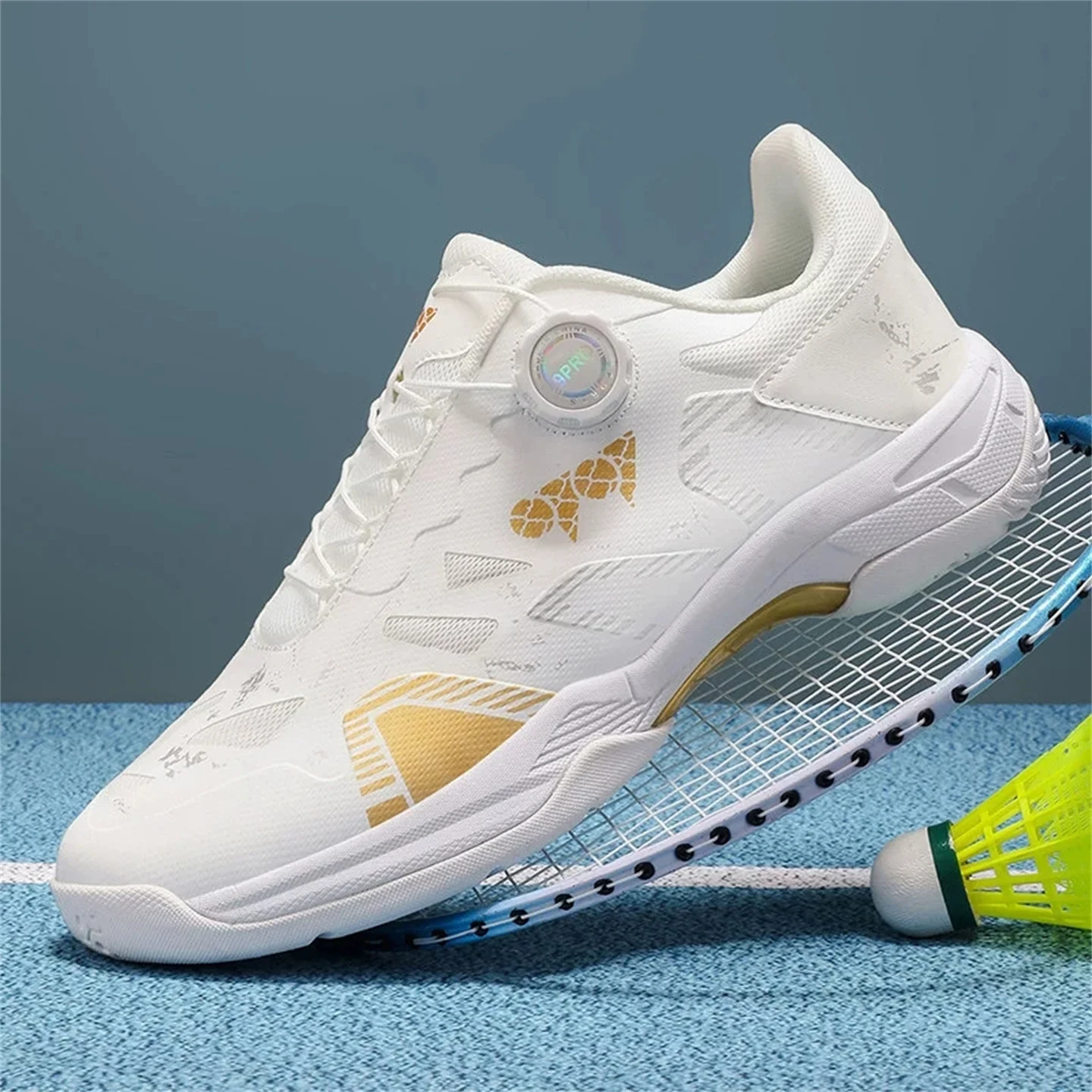 Professional Men Women Tennis Badminton Pickleball Shoes - Rotating Buckle Design, Lightweight Elastic Cushioning Sole Sneakers
