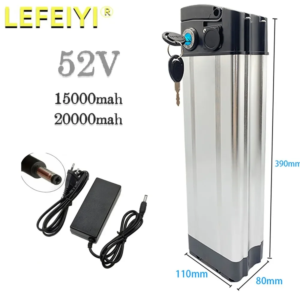 52V High quality Silver Fish battery 15Ah 250W-1500W For transportation equipment Lithium Ion Battery With BMS + Charger