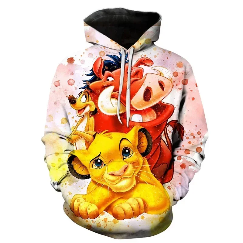 Disney The Lion King Simba Hoodie Sweatshirts Men Women Fashion Casual Cool Pullover Boys Girls Harajuku Streetwear Hoodies