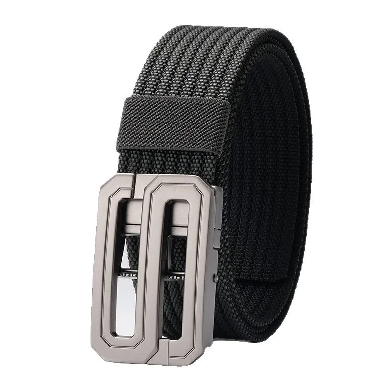 Alloy Rotating Letter Belt Men's  Nylon Sports Outdoor Pants  Canvas Belt