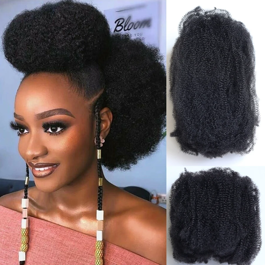 

Синтетические волосы для наращивания Afro Kinky Bulk, 8-14 дюймов, без трессов, для локсов и микроплетения косичек