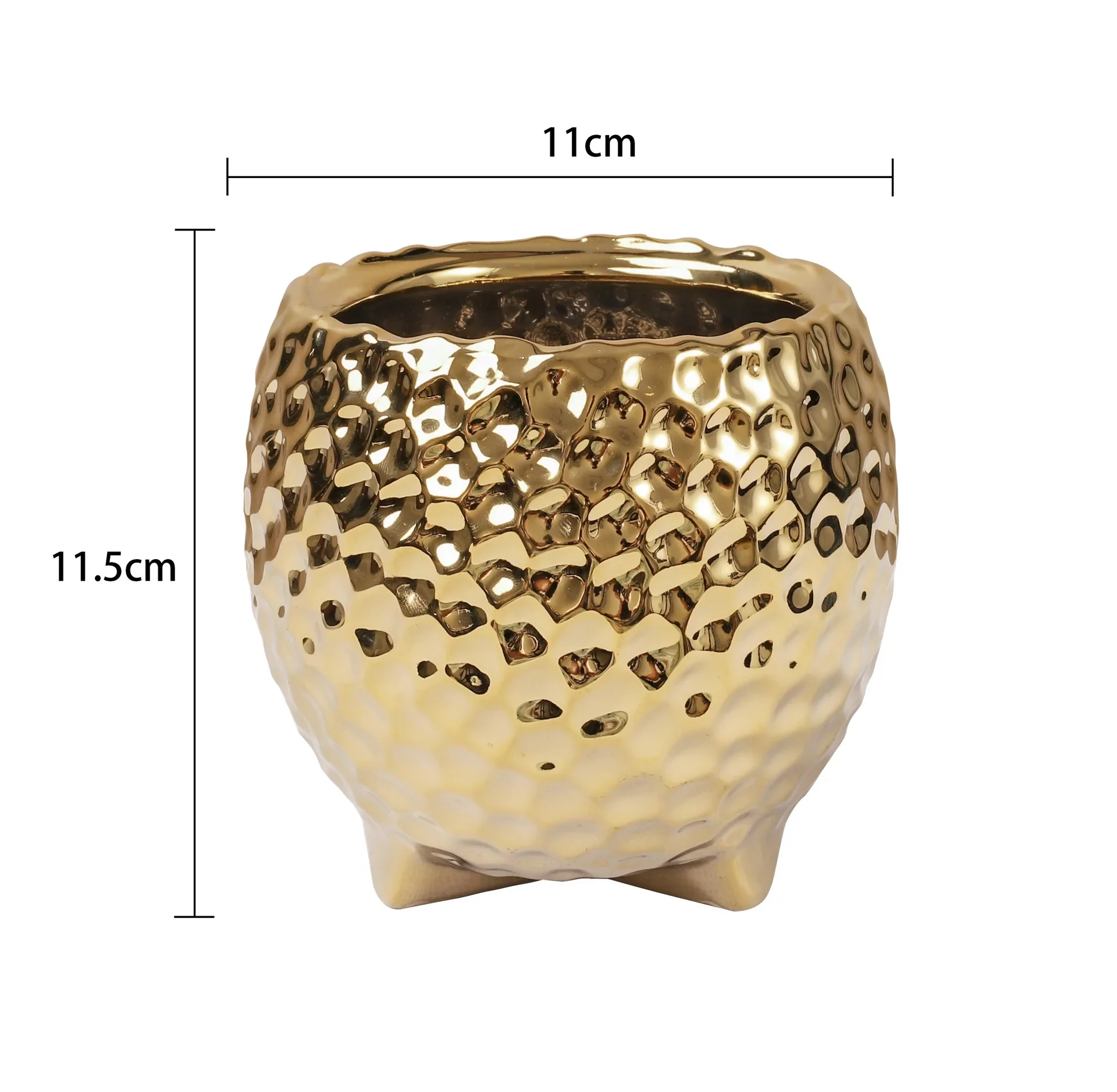 Electroplating Golden Fruit Plate Ceramic Tableware Living Room Decoration Vase Home Kitchen Desktop Snack Candy