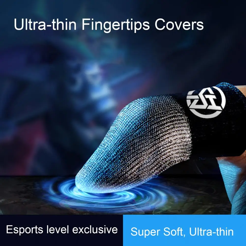 Sweat-proof Fingertips Covers 2pcs Ultra-thin Finger Gloves Set High Elastic Breathable Thumb Sleeve Covers Gaming for Precise