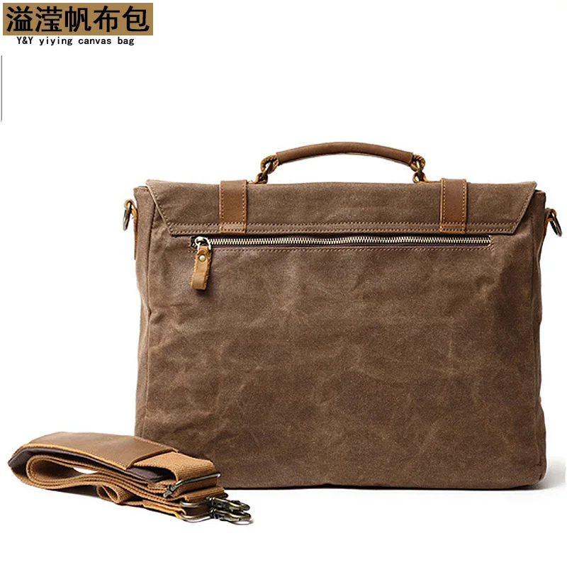 Borsa a tracolla a tracolla in tela da uomo, valigetta da viaggio d'affari di grande capacità, borsa per laptop