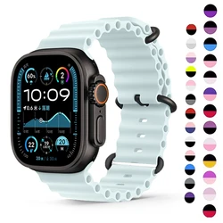 Ocean Band for Apple watch Ultra 49mm 45mm 46mm 42mm 44mm 40mm 41mm Silicone sport bracelet correa series 10 9 7 8 5 6 SE strap