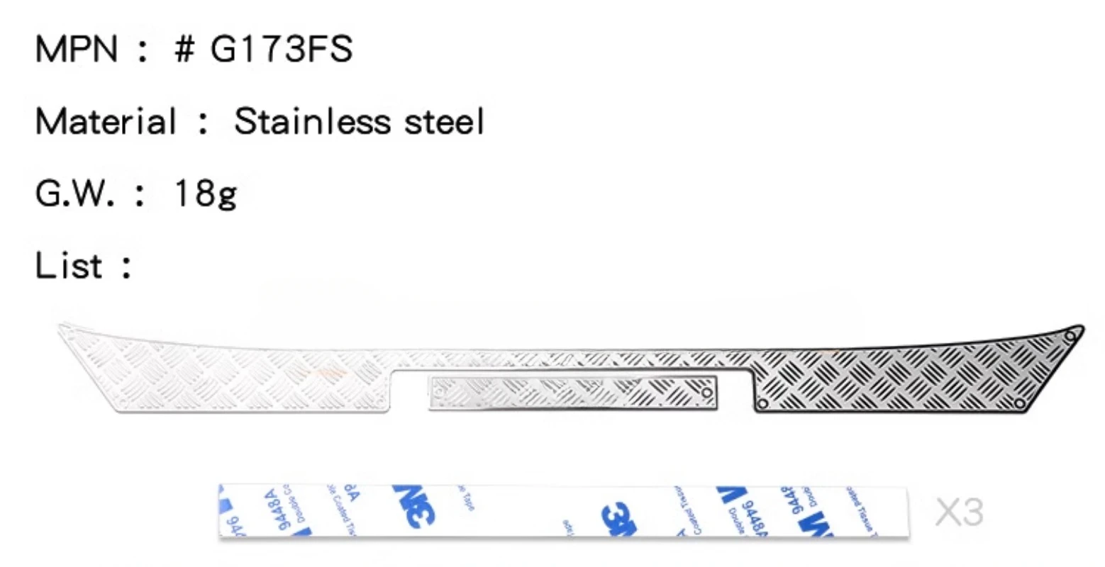 Stainless Steel Car Shell Rear Bumper Anti-slip Plate Decorative Sheet for 1/10 RC Crawler Car Traxxas SCX6 Wrangler DIY Parts