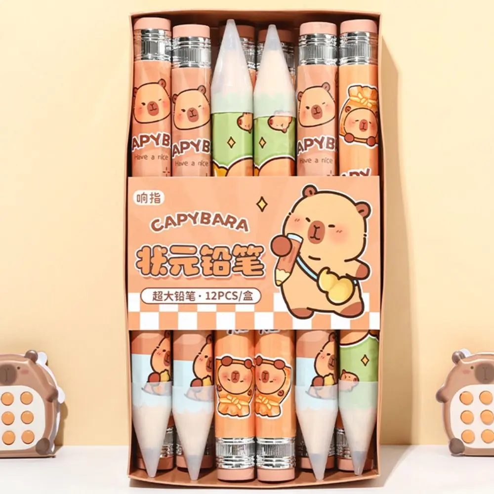 

Creative Capybara Giant Pencil Wooden with Eraser Large Pencil Smooth Cartoon Huge Pencil Students Stationery Supplies