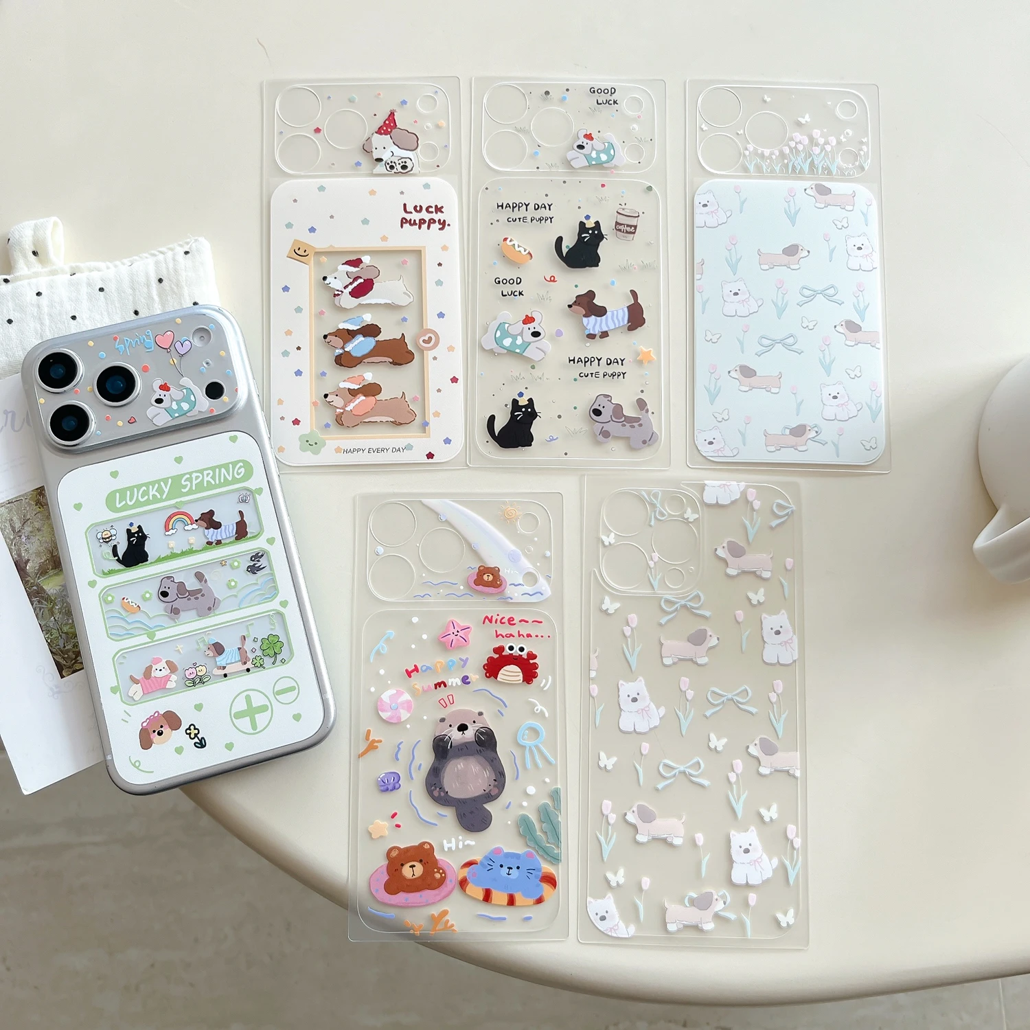 Película Protetora Fosca Antirriscos com Desenhos de Animais Fofos para iPhone 17 16 Pro Max