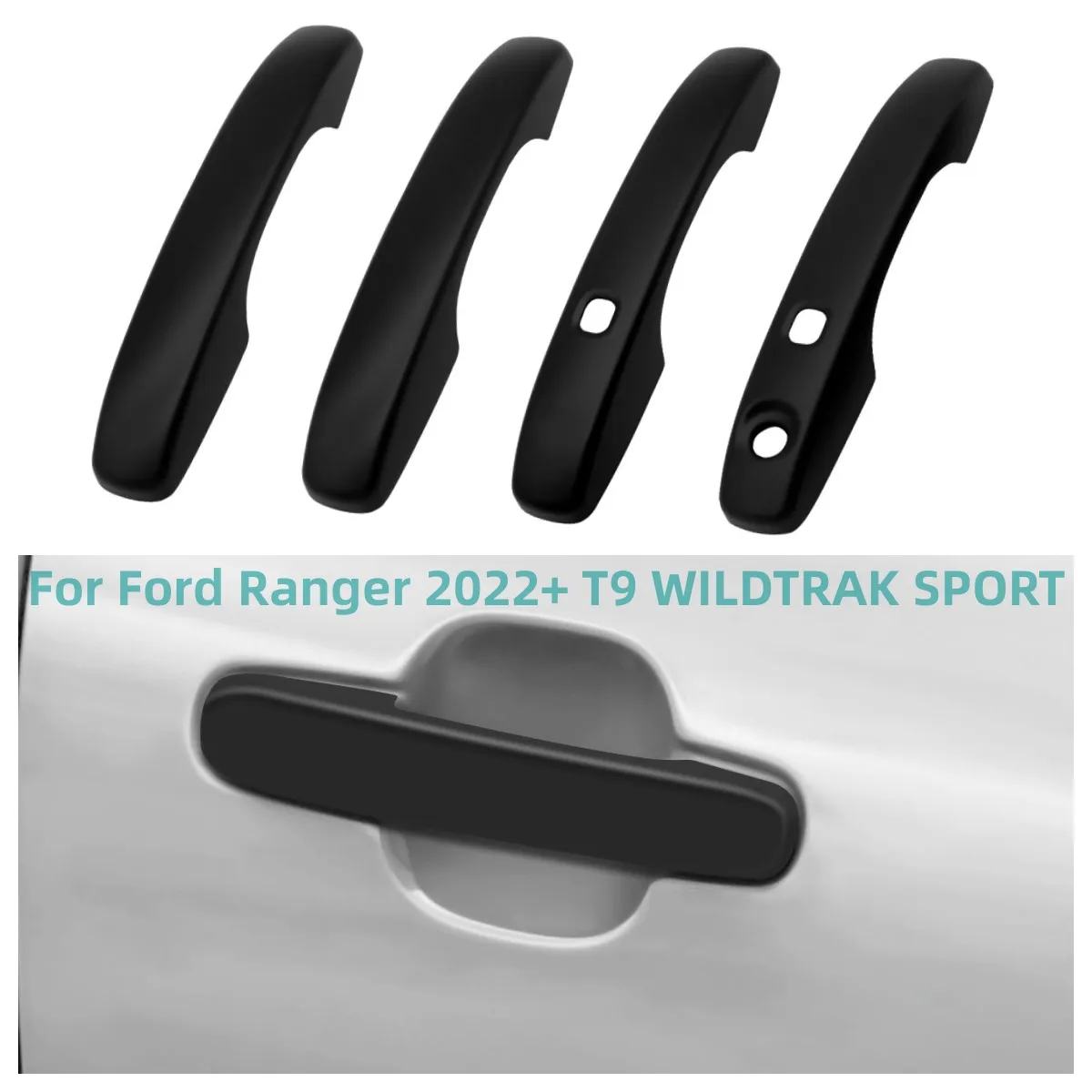 Handle Covers Exterior Door Handles Protection For Ford Ranger 2022 2023 2024 T9 WILDTRAK SPORT 4 Doors 4x4 Auto Body Parts