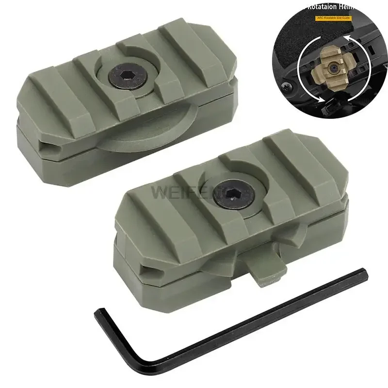 19mm  Helmet Side Rail Mount Adapter Tactical 360 Degree Guide Rotation for Fast Helmet Rail Hunting Accessories