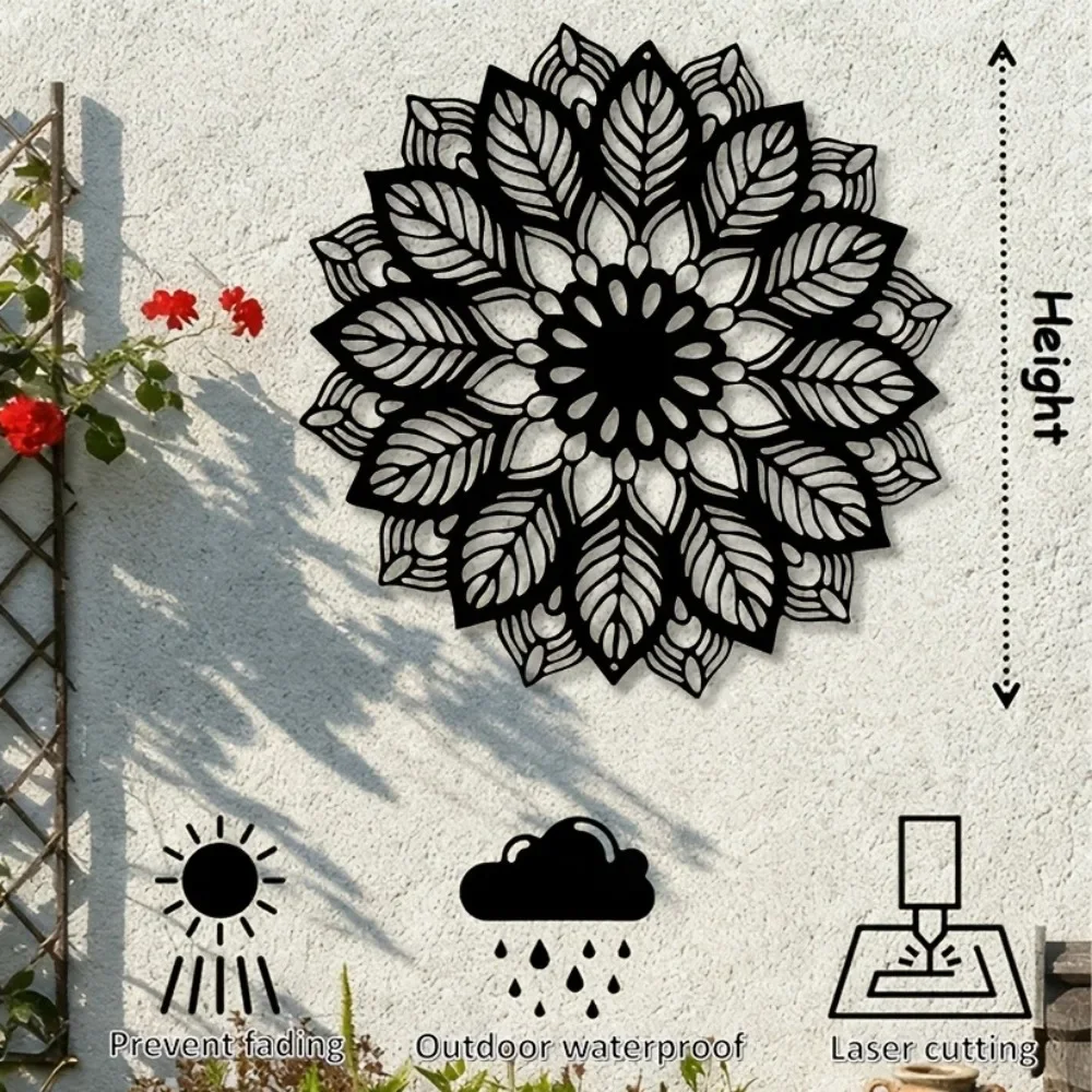 CIFBUY Iron Wall Art Rustproof Metal Mandala Sculpture Waterproof For Living Room Bedroom Office Home Decor