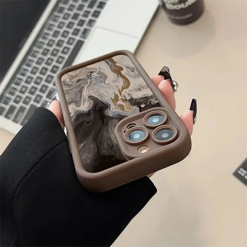 防水携帯電話ケース,グラデーション付きブラックケース,iPhone 14 15 11 12 13 pro max 7 plus xs max xr