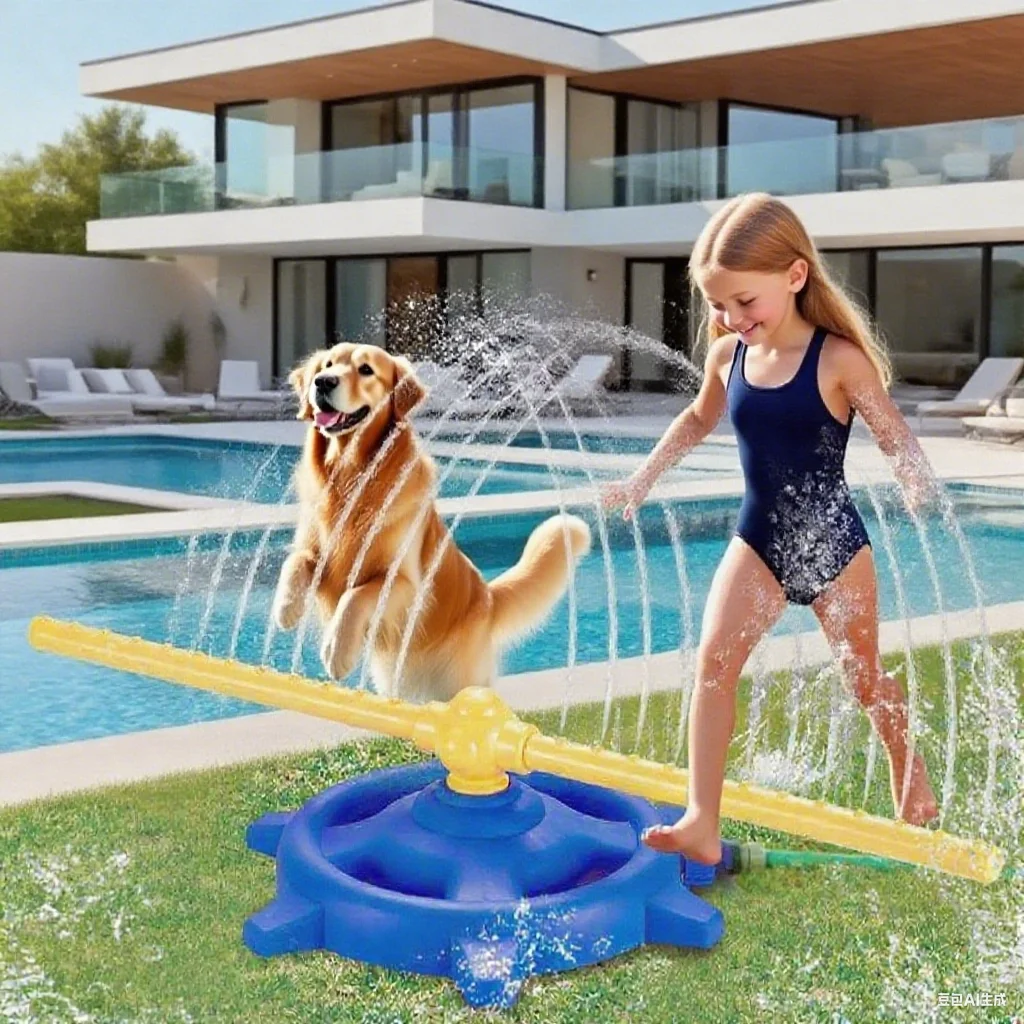 

Water Sprinkler for Kids Sprinklers with 360 Degree Roating Spray Lawn Garden Outdoor Water Play Jumping Games for Kids Gift