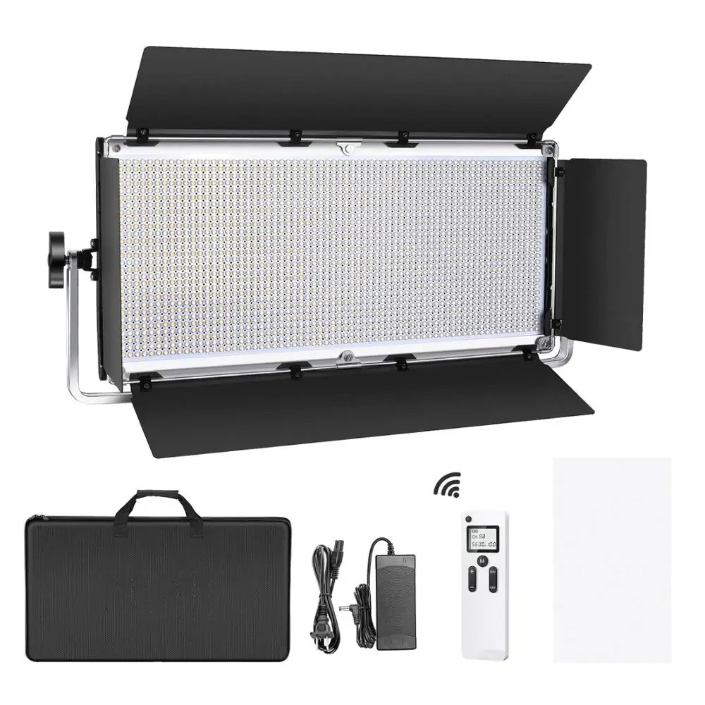 

Neewer Advanced 2.4G 1904 LED Video Light, Dimmable Bi-Color LED Panel with LCD Screen, Barndoor and U-Bracket