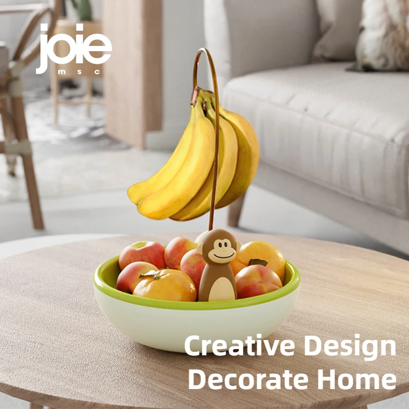 Joie Banana Holder Fruit Plate Monkey Banana Holder & Bowl for Home Living Room Light Fruit Bowl Grape Snack Tray Storage Box
