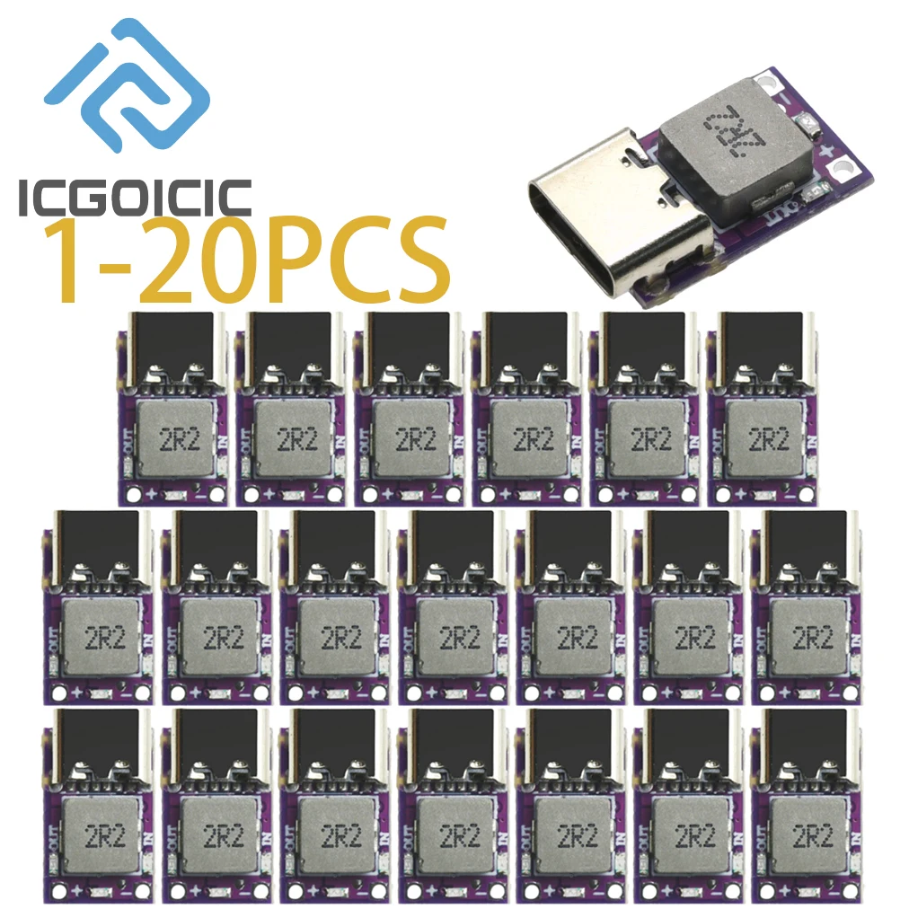 1-20PCS Mini DC 5V 2.4A Charge & Discharge Module for 3.7V/4.2V 18650 Lithium Battery – Type-C Power Module