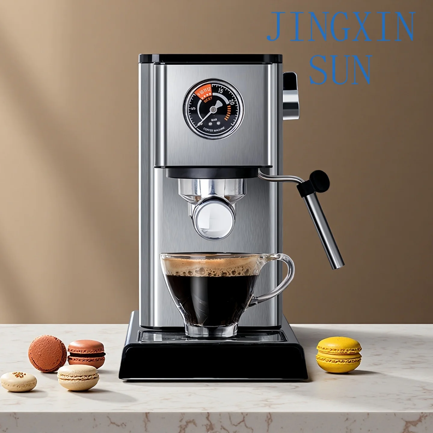 Beeman Stainless Steel Semi-Automatic Espresso Coffee Machine 15Bar High Pressure Temperature Control Eco-Friendly Design for