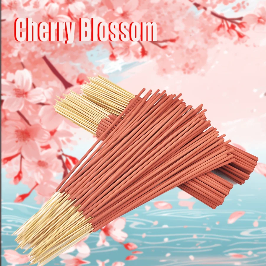 49/98 Spring Cherry Blossom Incense, 22.0cm Sticks, Bamboo Incense, Exudes a Delicate and Soft Fragrance. They Are Suitable for Various Spaces Such as Bedrooms, Study Rooms, Tea Rooms, Etc.