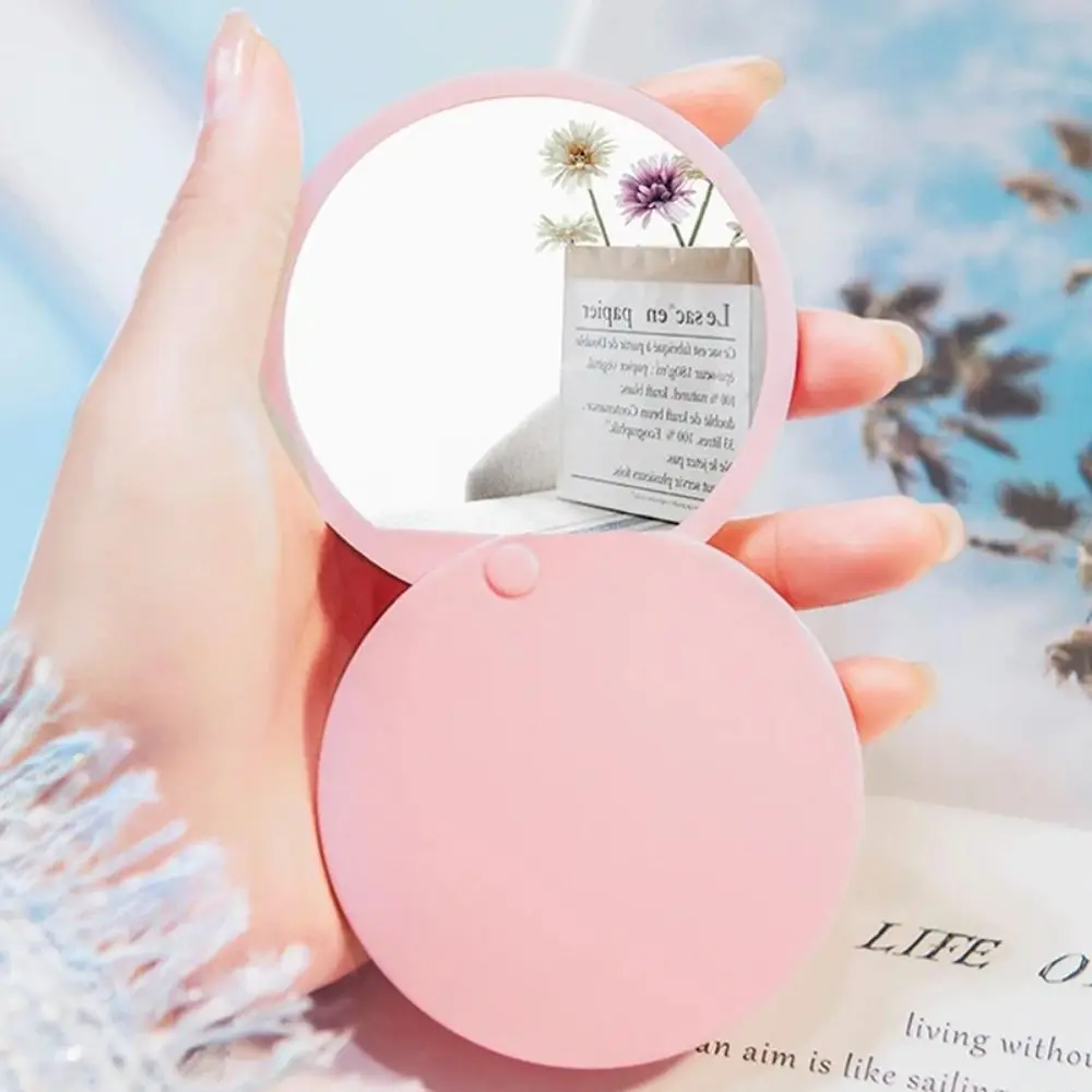 Circular Make-Up Mirror Rotating Portable Small Mirror Cute Single Sided Handheld Cosmetic Mirror Travel Accessories