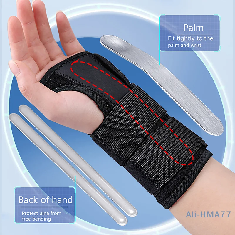 Adjustable Wrist Support Splint Wrist Brace for Carpal Tunnel Relief Night Support Support Hand Brace with 3 Stays