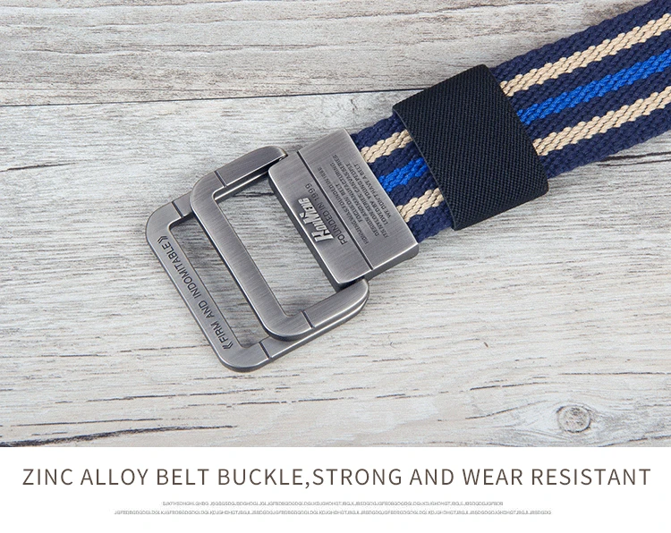 Canvas Belt, Men's Belt, Alloy Double Loop Buckle, Korean Fashion Denim, Teenage Student Pants Belt, Women's Belt