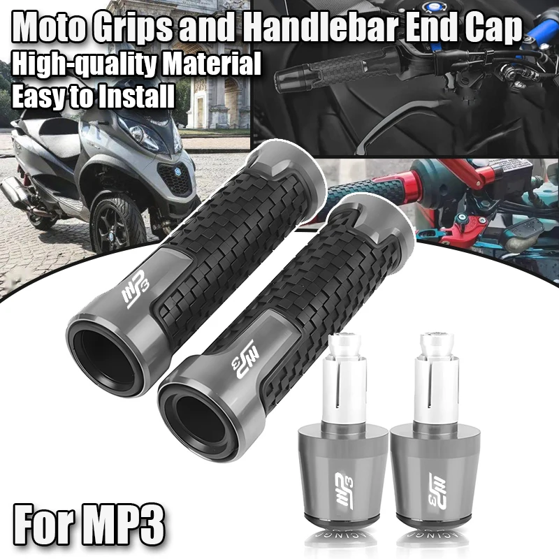 For Piaggio MP3300 MP3500 MP3 250 300 500 HPE Sport Scooter Motorcycle Accessories 7/8"22mm Handle Grips Handlebar Grip End Plug