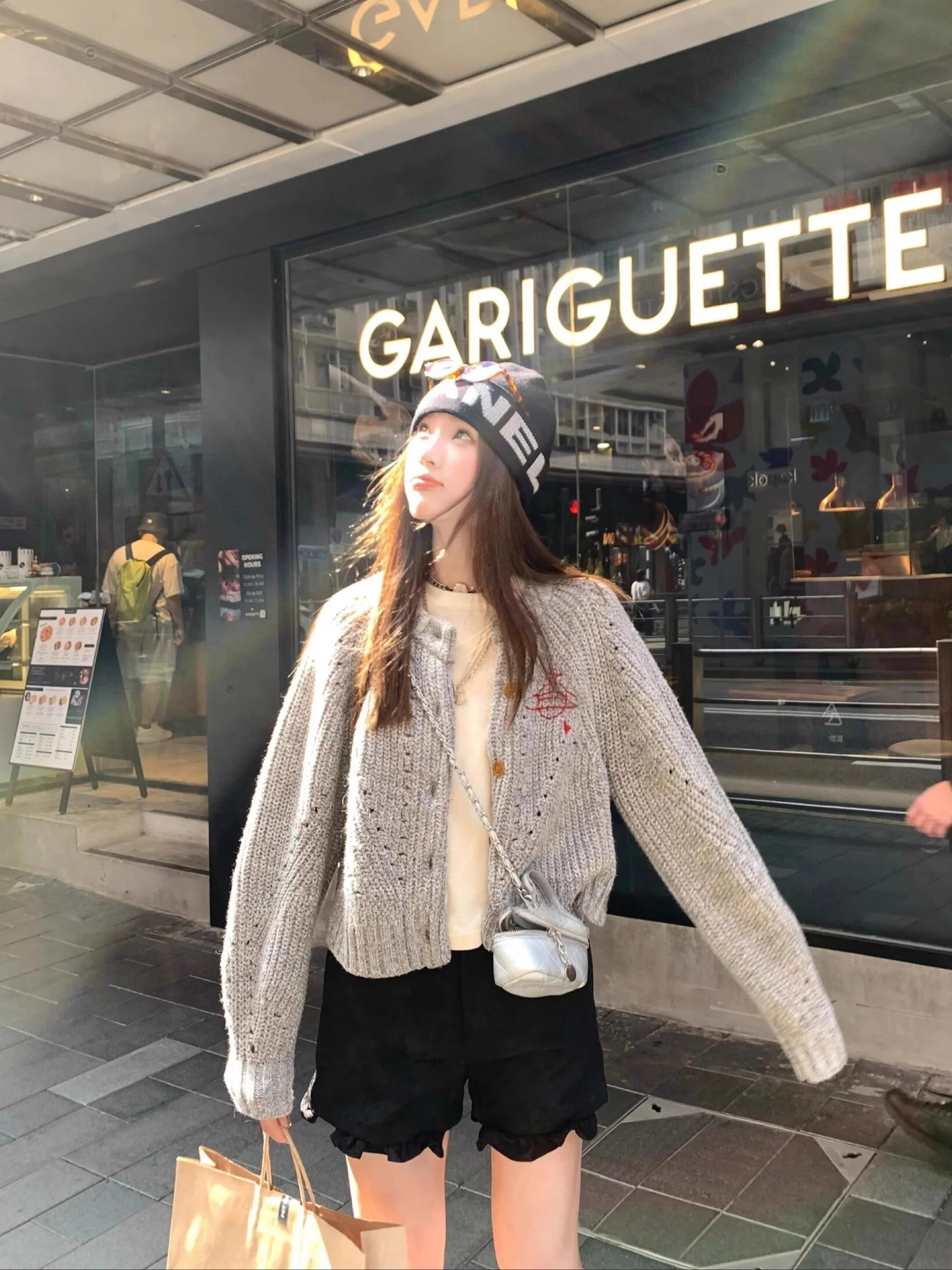 

Длинный вязаный свитер с тяжелой вышивкой, кардиган, женский повседневный шикарный шерстяной весенний топ с логотипом Sle