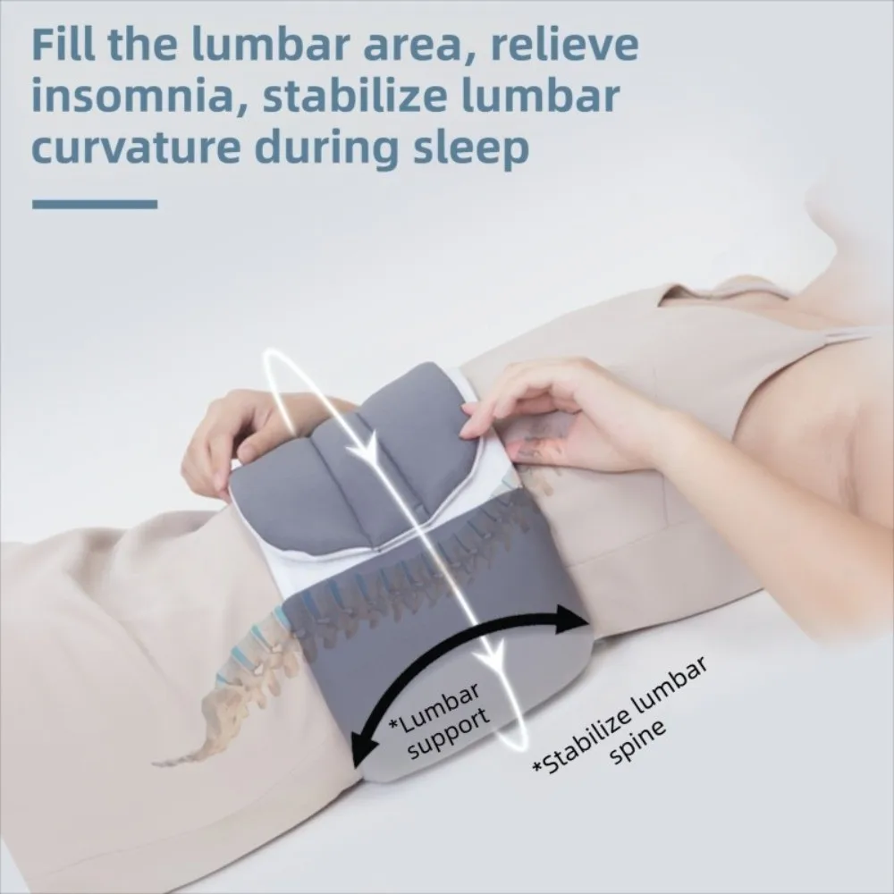 Comfortable Lumbar Support Pillow Adjustable Wrap Around Intervertebral Disc Support Unisex Sleep Pillow Warmth Waist Protection
