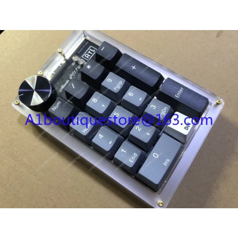 Teclado mecânico digital PS17 Numpad, botão via teclado com clipe de design de chave completa